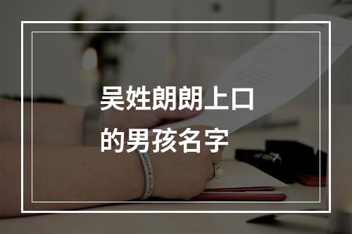 吴姓朗朗上口的男孩名字