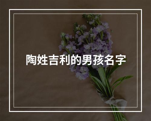 陶姓吉利的男孩名字