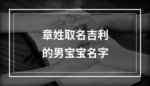 章姓取名吉利的男宝宝名字