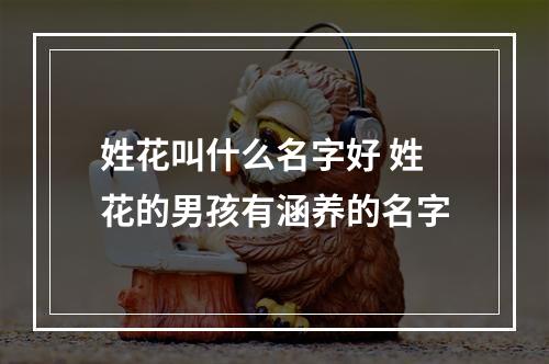 姓花叫什么名字好 姓花的男孩有涵养的名字