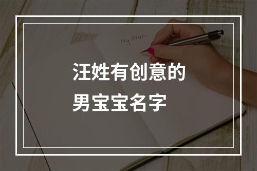 汪姓有创意的男宝宝名字