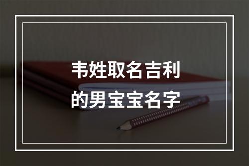 韦姓取名吉利的男宝宝名字