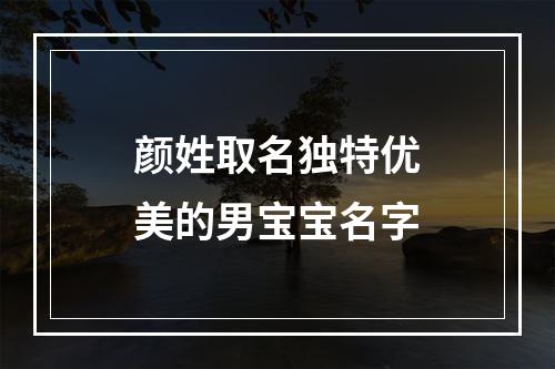 颜姓取名独特优美的男宝宝名字