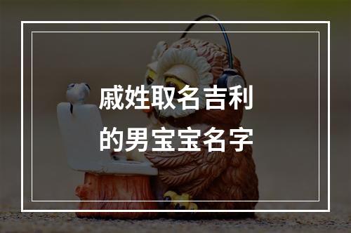 戚姓取名吉利的男宝宝名字