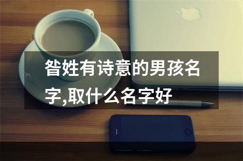 昝姓有诗意的男孩名字,取什么名字好