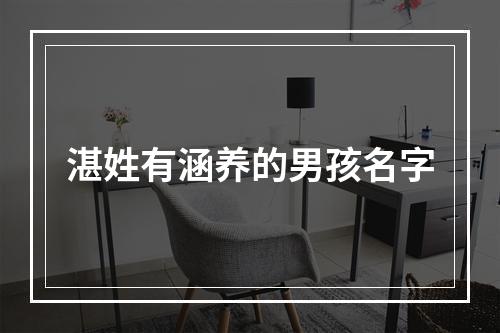 湛姓有涵养的男孩名字