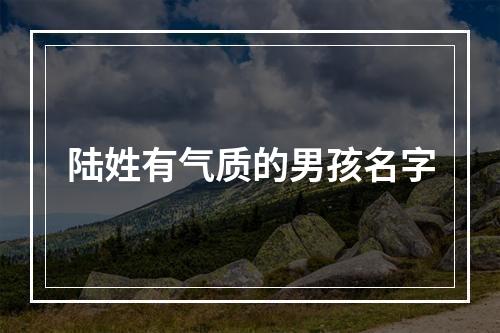 陆姓有气质的男孩名字