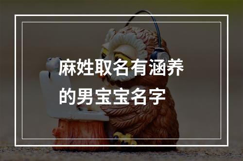 麻姓取名有涵养的男宝宝名字