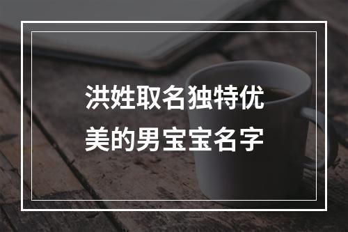 洪姓取名独特优美的男宝宝名字
