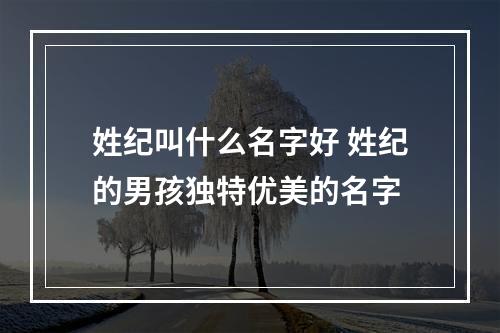 姓纪叫什么名字好 姓纪的男孩独特优美的名字