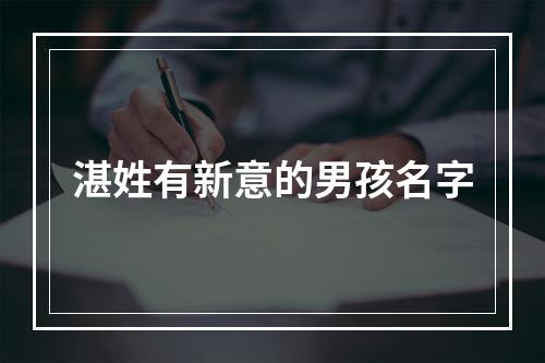 湛姓有新意的男孩名字