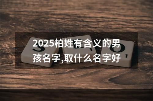 2025柏姓有含义的男孩名字,取什么名字好