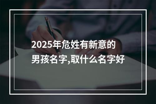 2025年危姓有新意的男孩名字,取什么名字好
