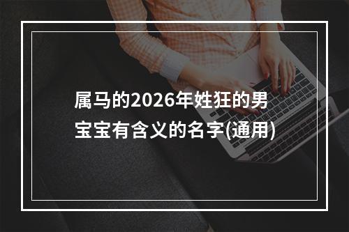 属马的2026年姓狂的男宝宝有含义的名字(通用)