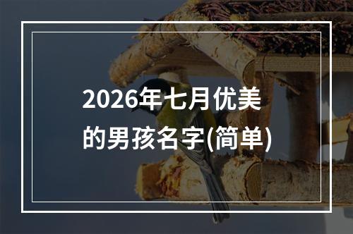 2026年七月优美的男孩名字(简单)