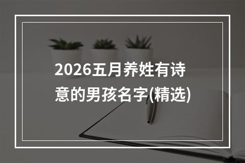 2026五月养姓有诗意的男孩名字(精选)