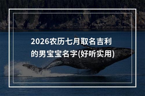 2026农历七月取名吉利的男宝宝名字(好听实用)