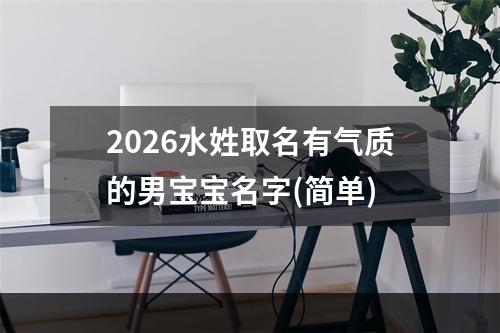 2026水姓取名有气质的男宝宝名字(简单)