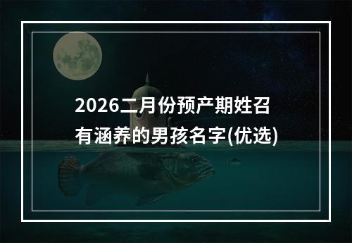 2026二月份预产期姓召有涵养的男孩名字(优选)