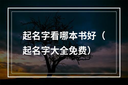 起名字看哪本书好（起名字大全免费）