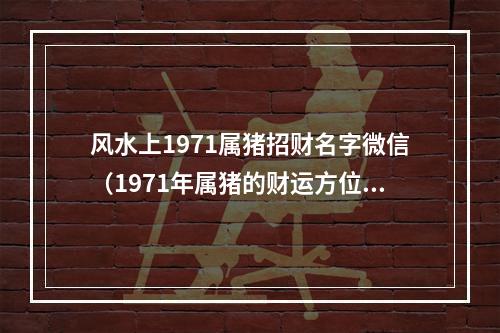 风水上1971属猪招财名字微信（1971年属猪的财运方位）