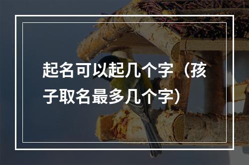 起名可以起几个字（孩子取名最多几个字）