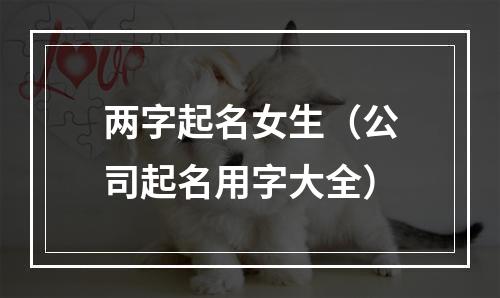 两字起名女生（公司起名用字大全）