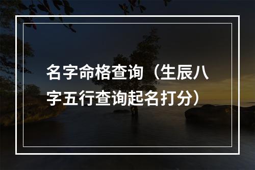 名字命格查询（生辰八字五行查询起名打分）