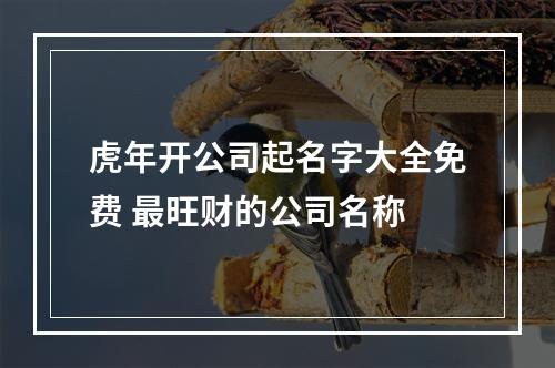 虎年开公司起名字大全免费 最旺财的公司名称