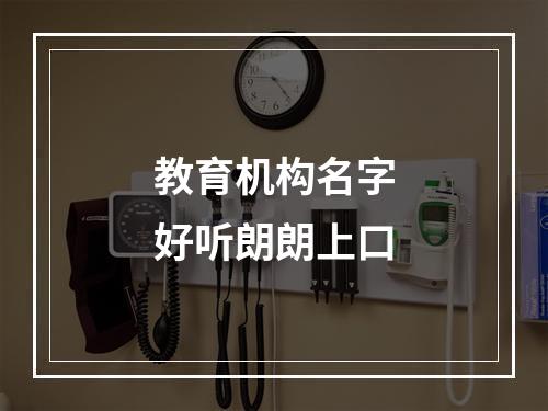 教育机构名字好听朗朗上口