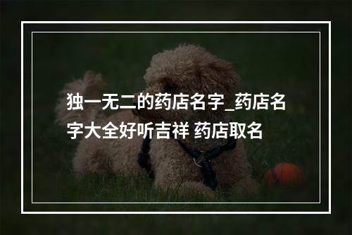 独一无二的药店名字_药店名字大全好听吉祥 药店取名
