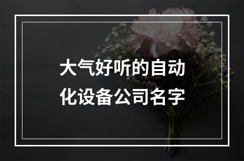 大气好听的自动化设备公司名字