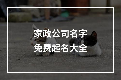 家政公司名字免费起名大全