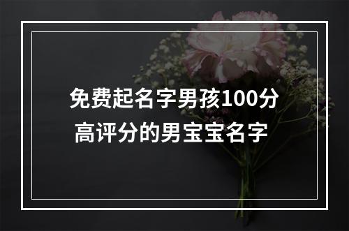 免费起名字男孩100分 高评分的男宝宝名字