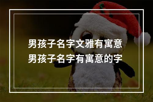 男孩子名字文雅有寓意 男孩子名字有寓意的字