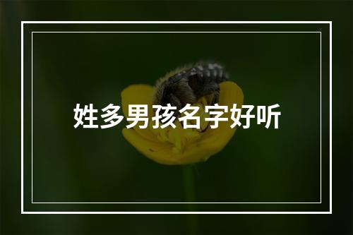 姓多男孩名字好听
