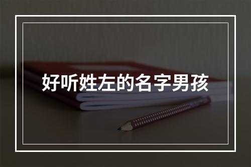 好听姓左的名字男孩