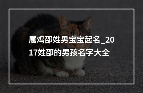 属鸡邵姓男宝宝起名_2017姓邵的男孩名字大全