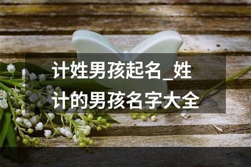 计姓男孩起名_姓计的男孩名字大全