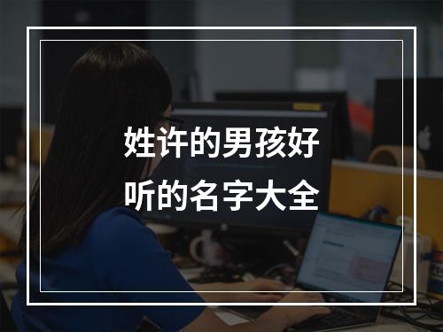 姓许的男孩好听的名字大全