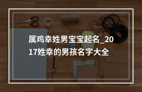 属鸡幸姓男宝宝起名_2017姓幸的男孩名字大全
