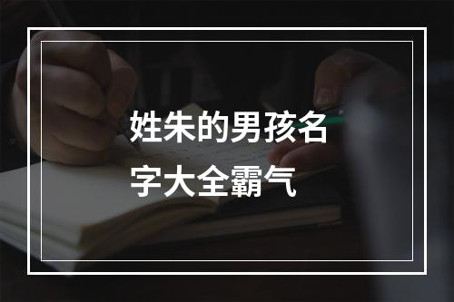 姓朱的男孩名字大全霸气