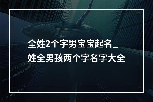 全姓2个字男宝宝起名_姓全男孩两个字名字大全