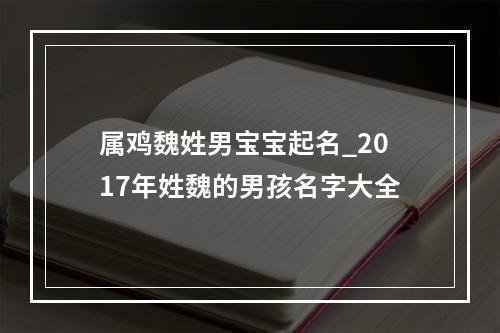 属鸡魏姓男宝宝起名_2017年姓魏的男孩名字大全
