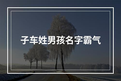 子车姓男孩名字霸气