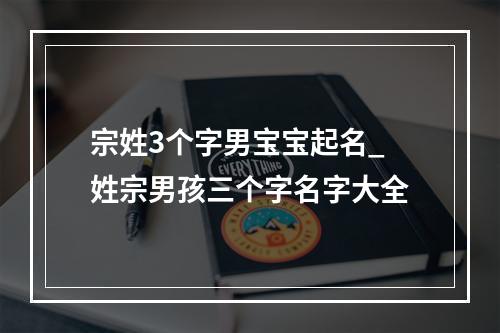宗姓3个字男宝宝起名_姓宗男孩三个字名字大全