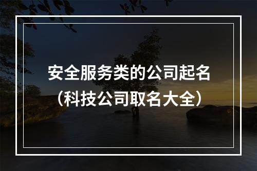 安全服务类的公司起名（科技公司取名大全）