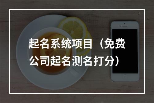 起名系统项目（免费公司起名测名打分）