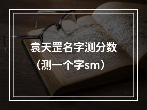袁天罡名字测分数（测一个字sm）