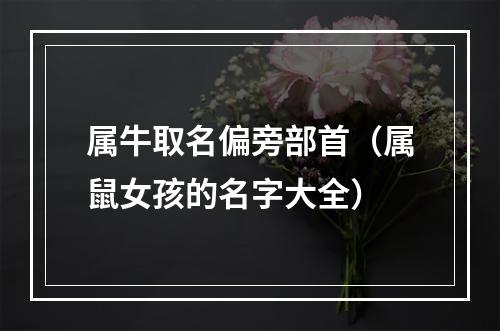 属牛取名偏旁部首（属鼠女孩的名字大全）
